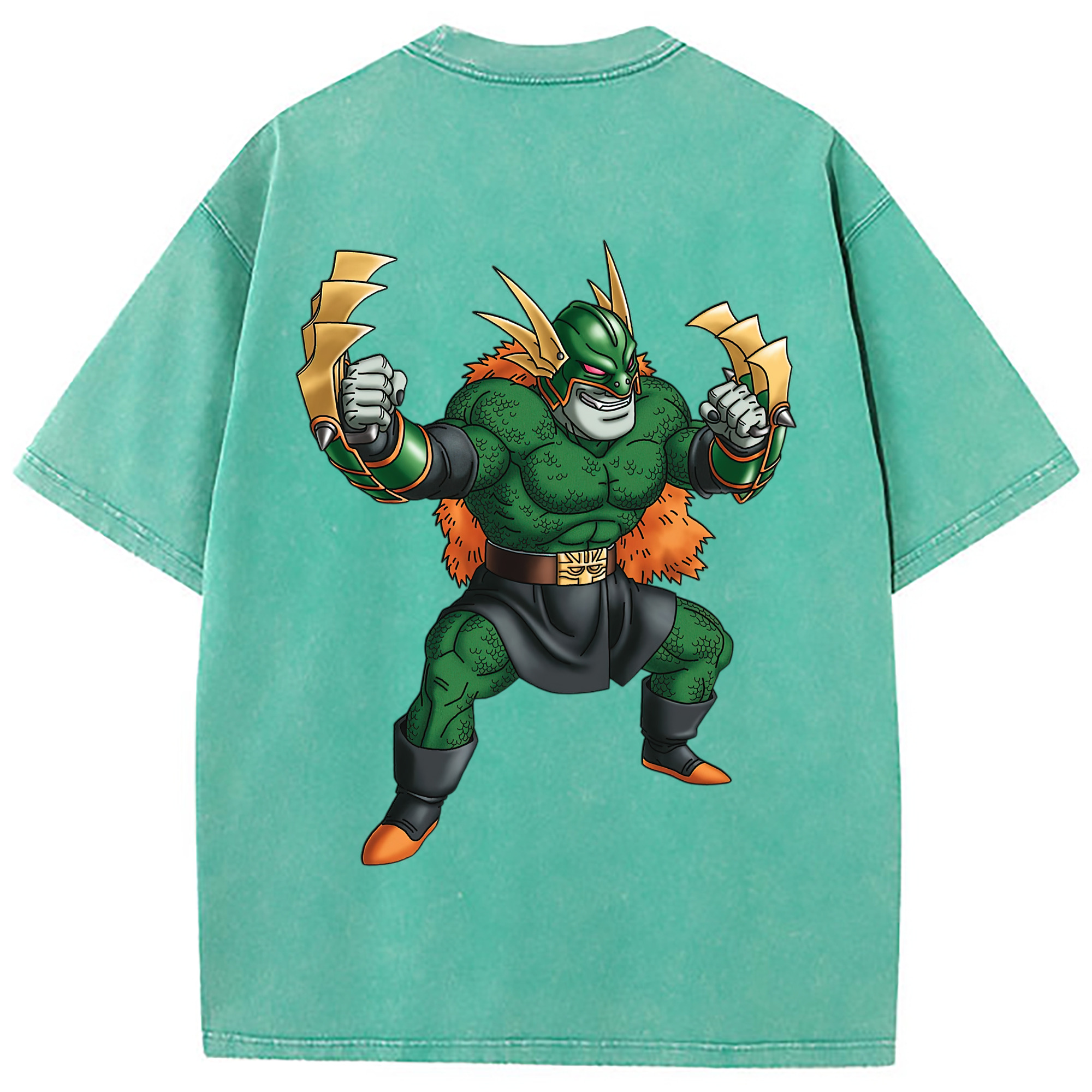 （画像用） ドラゴンクエスト Doragon Kuesuto Dragon Quest 綿100% ヴィンテージ風 半袖Tシャツ（背面プリント）